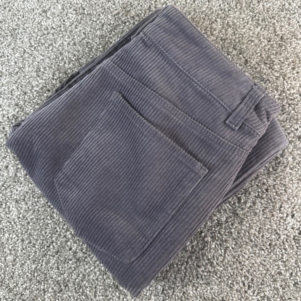 Forever 21 Corduroy Pants Women Small Grey High Rise Straight Leg Trousers NWT